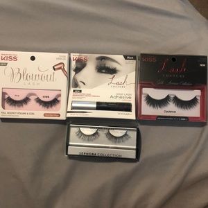 Brand new lashes and adhesive (Sephora and Kiss)